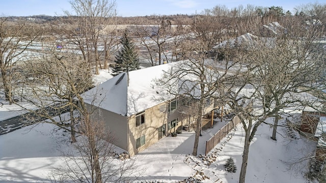 view of snowy aerial view