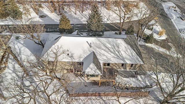 view of snowy aerial view