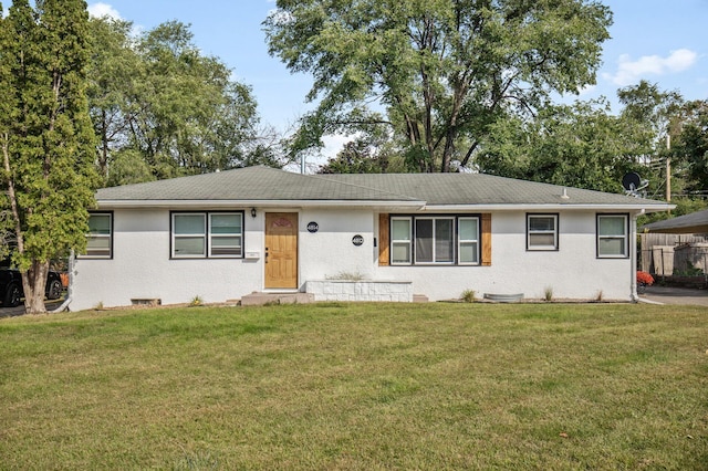 4812-4814 Idaho Ave N, Crystal, MN 55428 - ranch-style house featuring a front yard, stucco siding, and a shingled roof