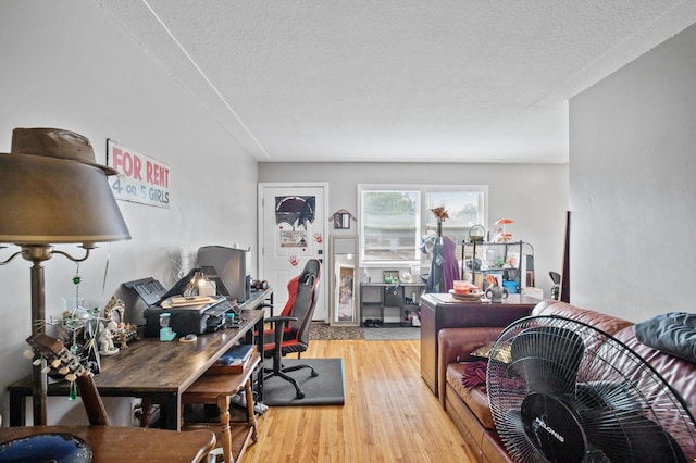 4812-4814 Idaho Ave N, Crystal, MN 55428 - home office featuring light wood-type flooring and a textured ceiling