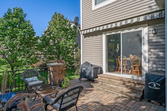 view of patio featuring area for grilling