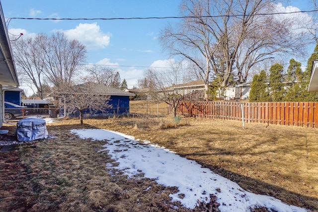 view of yard with fence