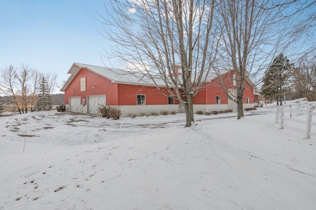 view of snow covered exterior