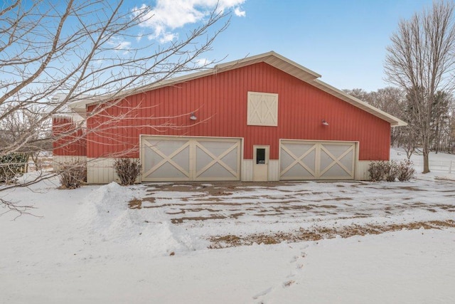 view of snow covered structure