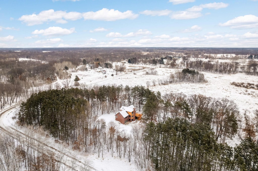 view of snowy aerial view