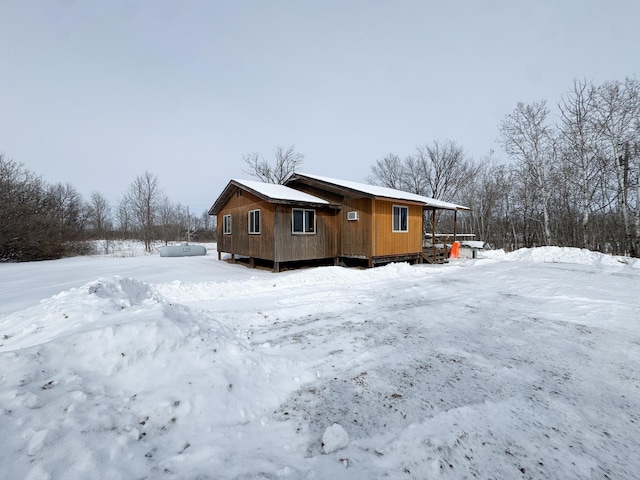 view of snowy exterior