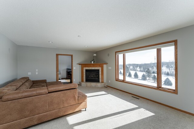 5078 Nicklaus Dr NW, Rochester, MN 55901 - living room with a tile fireplace and light carpet