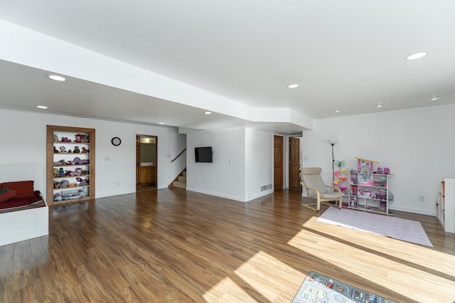 5078 Nicklaus Dr NW, Rochester, MN 55901 - recreation room with wood finished floors and recessed lighting