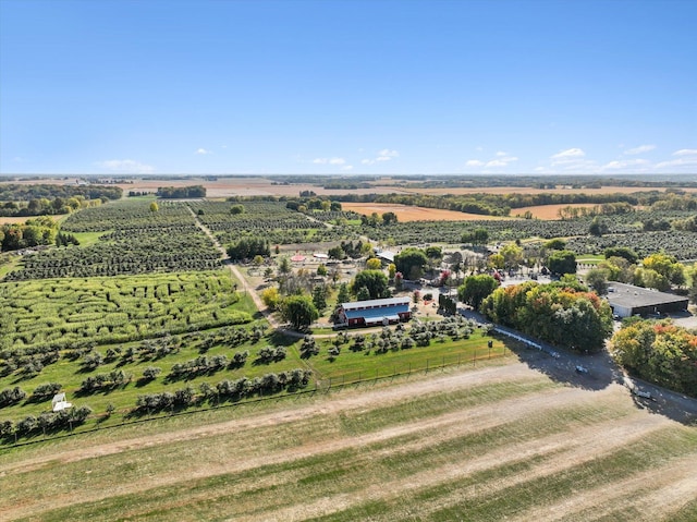 bird's eye view with a rural view