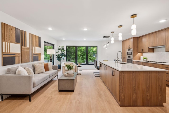 651 Sue Pl, Saint Paul, MN 55116 - living area featuring light wood-type flooring and recessed lighting