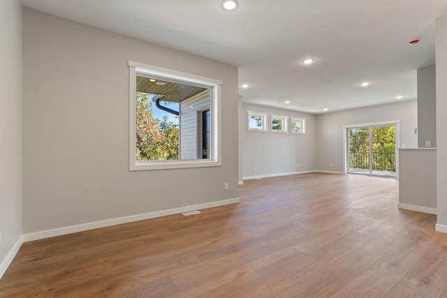 empty room featuring light wood-type flooring