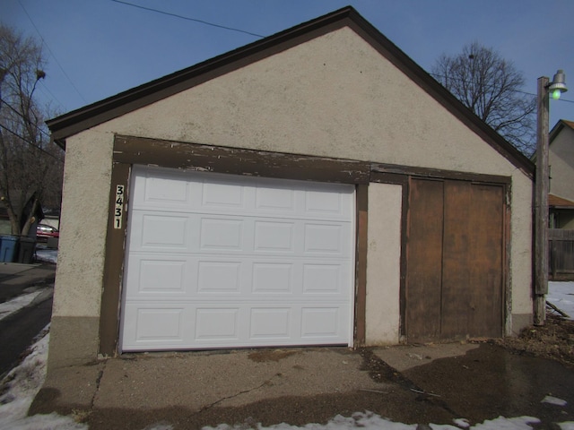 view of garage