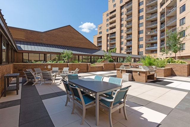 view of patio featuring area for grilling