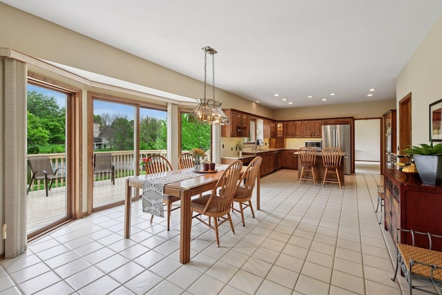 11824 Welters Way, Eden Prairie, MN 55347 - dining area with light tile patterned floors and recessed lighting
