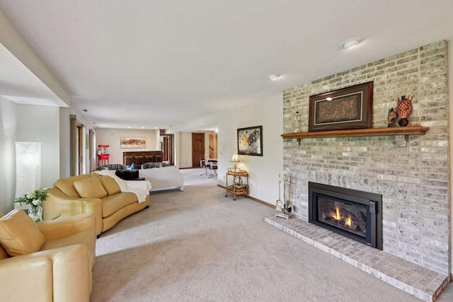 11824 Welters Way, Eden Prairie, MN 55347 - living room with light colored carpet, a fireplace, and baseboards