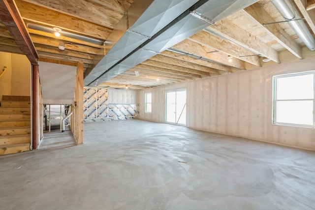 basement featuring a wealth of natural light