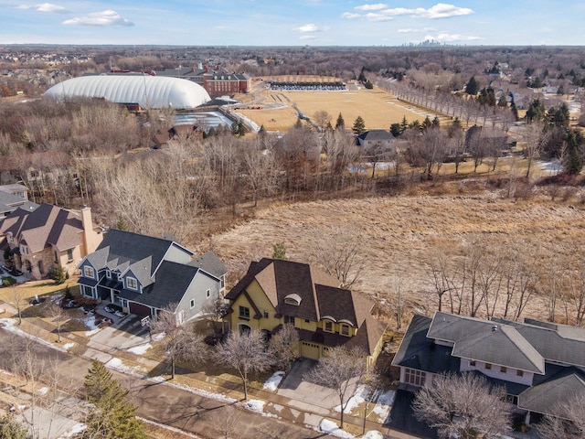 bird's eye view with a residential view