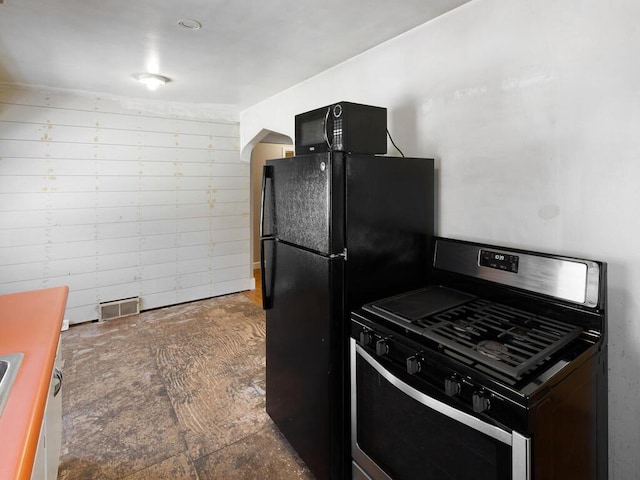 kitchen with black appliances