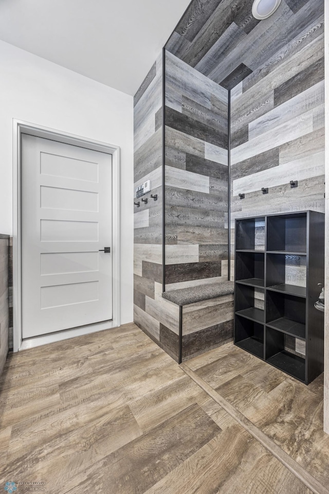 bathroom featuring wood finished floors