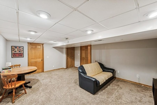 4345 Upper 145th St W, Rosemount, MN 55068 - living area featuring carpet floors and a paneled ceiling