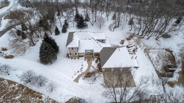 view of snowy aerial view