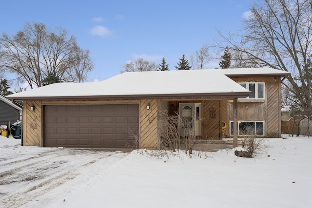 view of front of house with a garage