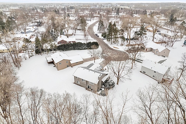 view of snowy aerial view