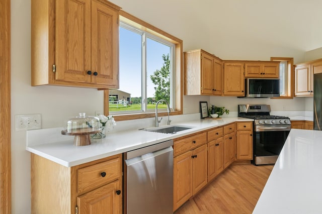 8051 165th St E, Credit River Twp, MN 55372 - kitchen featuring appliances with stainless steel finishes, light countertops, and light wood-style flooring