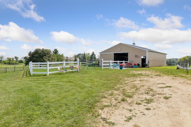 8051 165th St E, Credit River Twp, MN 55372 - view of yard with an outdoor structure, an exterior structure, a rural view, and an outbuilding