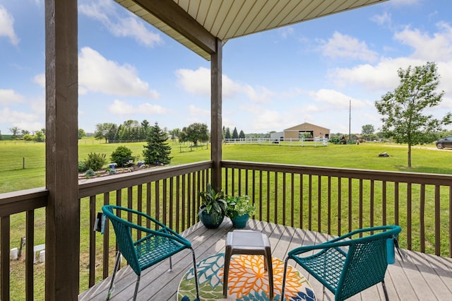 8051 165th St E, Credit River Twp, MN 55372 - wooden deck featuring a lawn