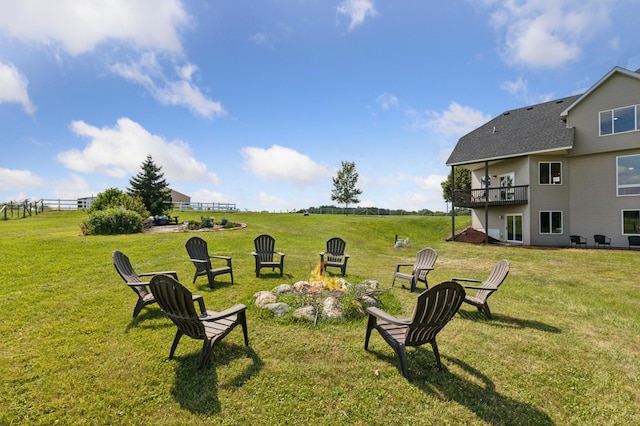 8051 165th St E, Credit River Twp, MN 55372 - view of green lawn with an outdoor fire pit