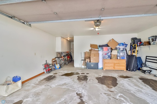 garage featuring a garage door opener