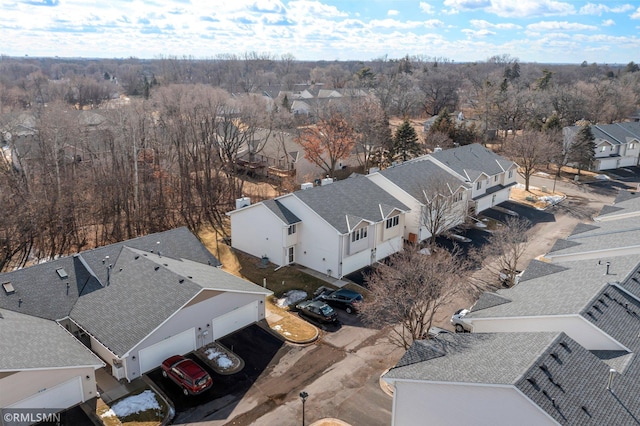 aerial view with a residential view