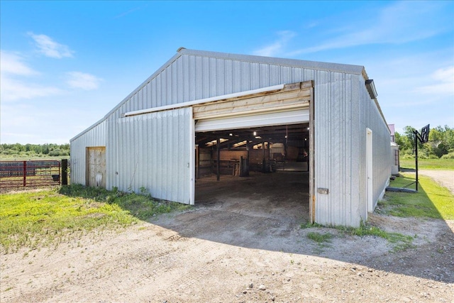 detached garage with fence