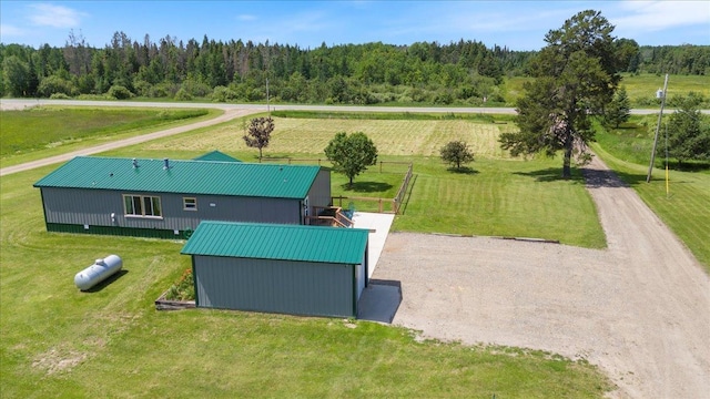 drone / aerial view featuring a rural view