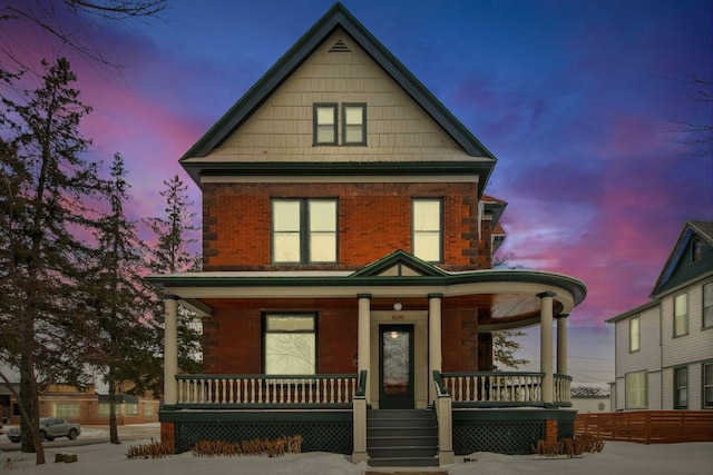 view of front of house with covered porch