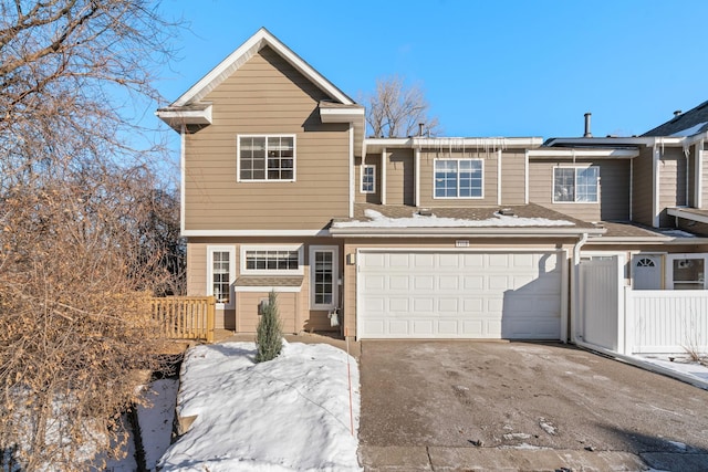 view of front of home with a garage