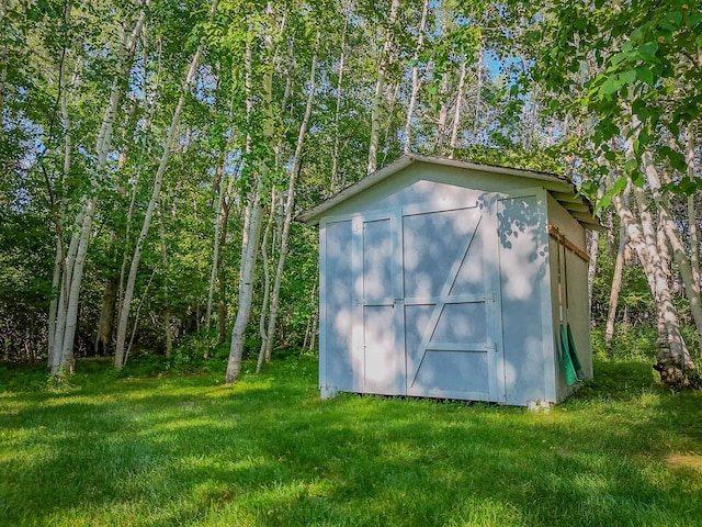 view of shed