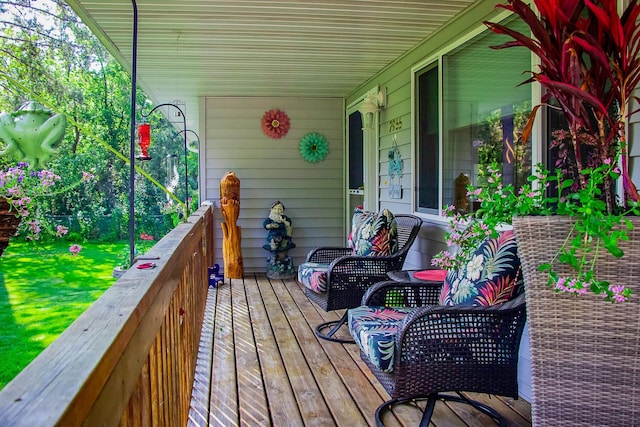 2955 Saint Onge Dr NE, Bemidji, MN 56601 - wooden terrace featuring a lawn