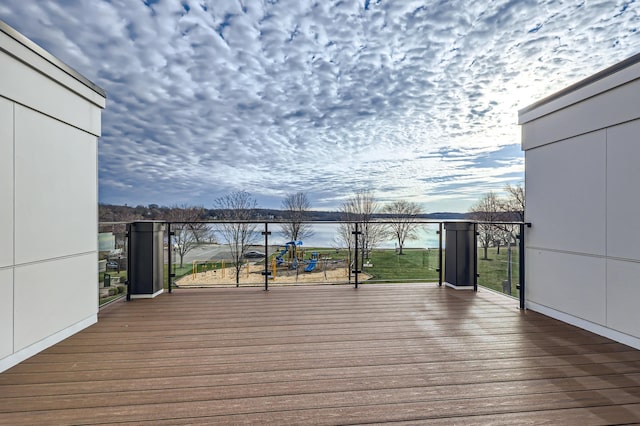 view of deck at dusk