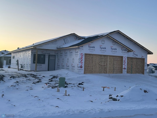 view of unfinished property