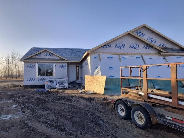 view of unfinished property