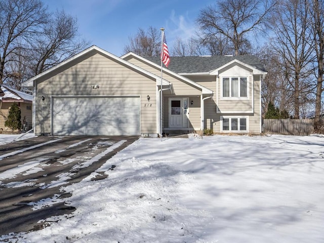 view of front facade with a garage