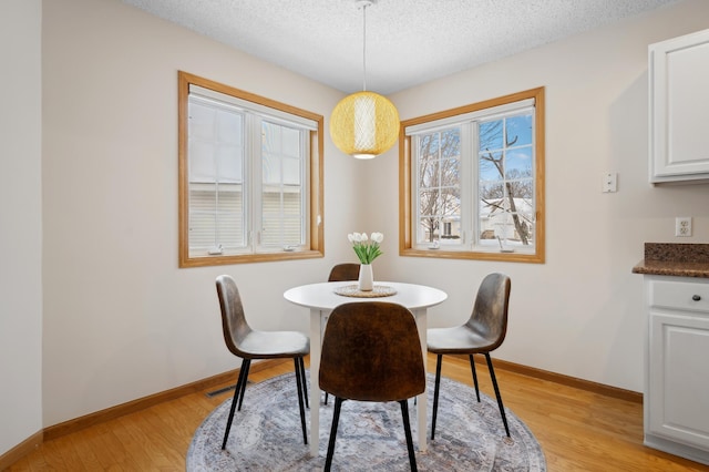 11767 36th Cir NE, Saint Michael, MN 55376 - dining room featuring light wood-style floors, baseboards, and a textured ceiling