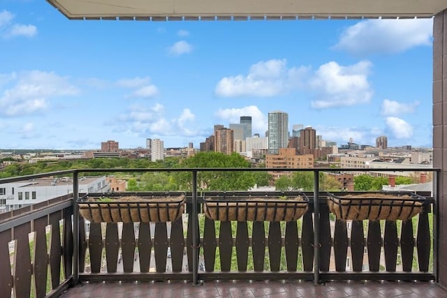 balcony featuring a view of city