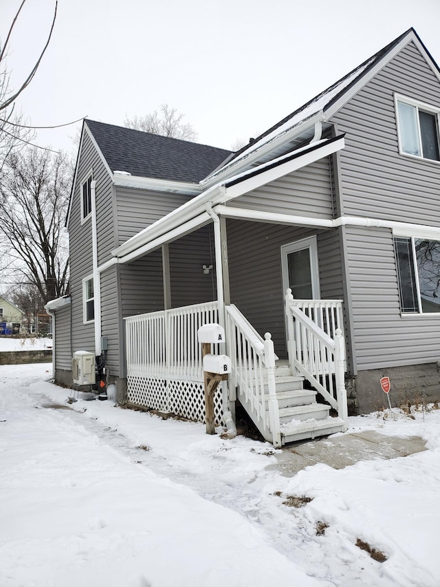 exterior space with covered porch