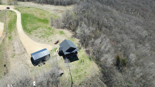 aerial view featuring a rural view