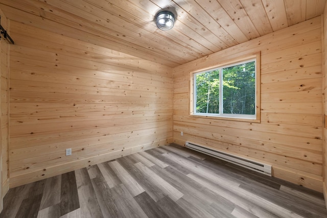 view of sauna featuring hardwood / wood-style flooring