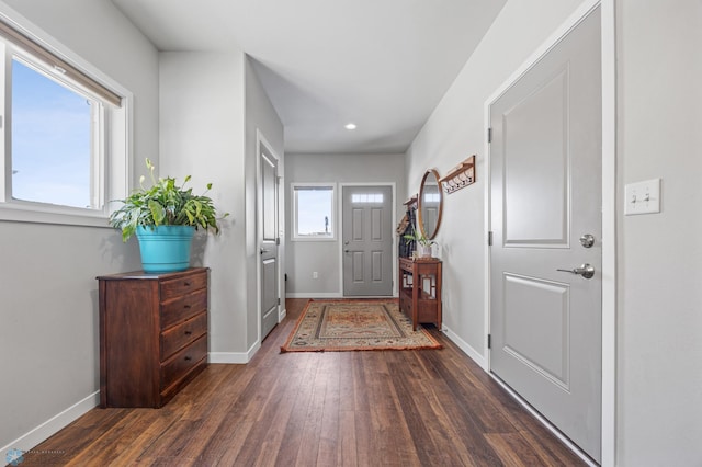 entryway featuring dark hardwood / wood-style floors