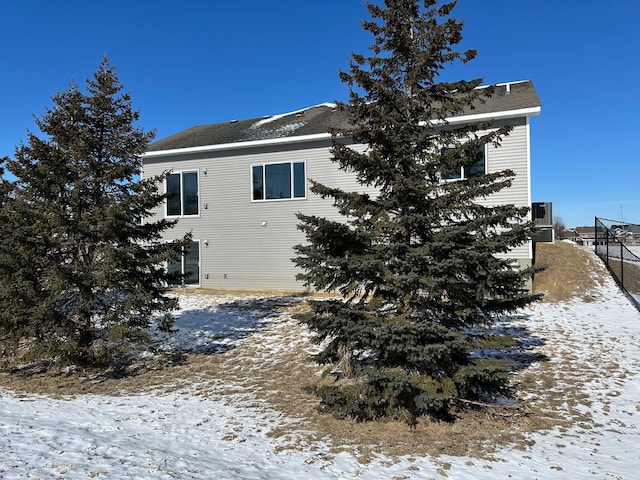 view of snow covered exterior